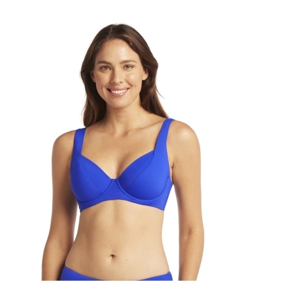 Women's Blue Underwire bikini top - Picture 1 of 8
